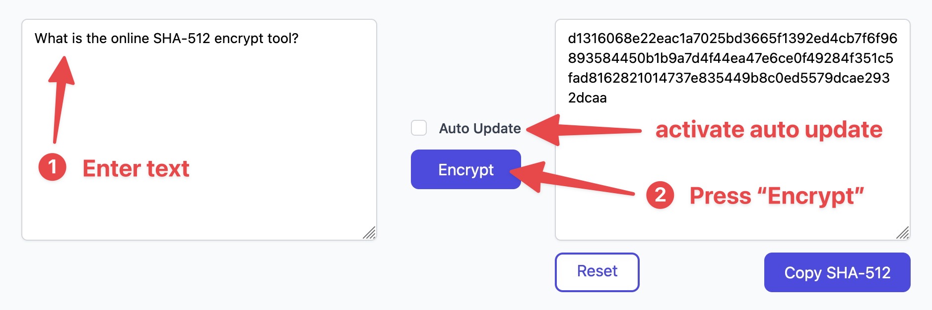 How to use SHA-512 Encrypt tool